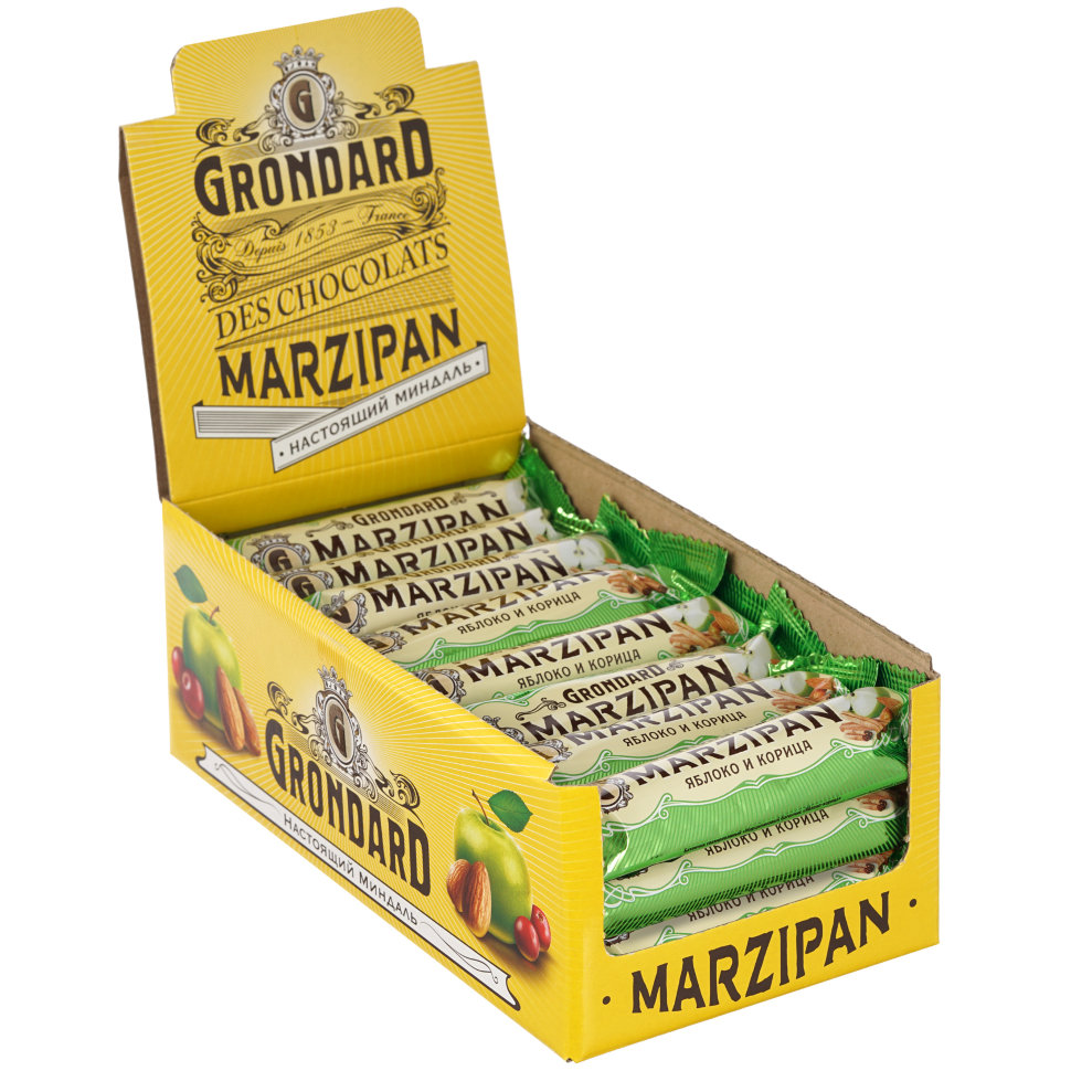  TM Grondard     (9388) Батончики глазированные Марципановые Яблоко-Корица, (24шт по 50г)     в Можге