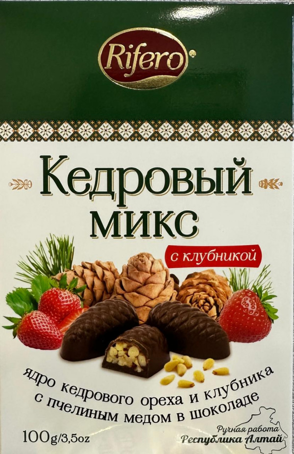 №1 Риф и ко Конфеты "Кедровый микс КЛУБНИКА" 100г     в Можге