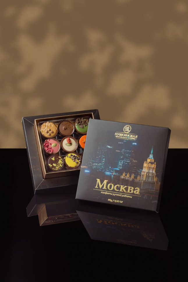  Пушкинская фабрика Конфеты Ассорти (Москва), 115г(чёрная коробка) в Можге