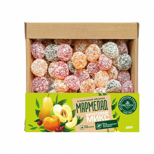  Меренга Мармелад в кокосовой обсыпке Фруктовый микс , 800г     в Можге