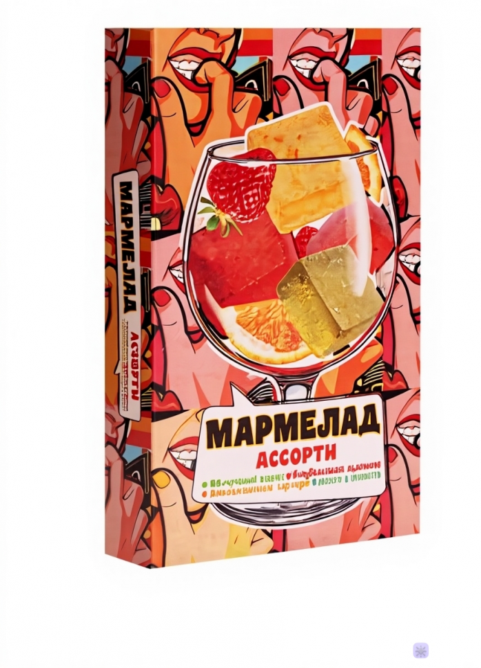  Мармелад АлкоАссорти(яблочный виски, клубничный просекко, апельсиновый вермут, лайм текила) 110г в Можге