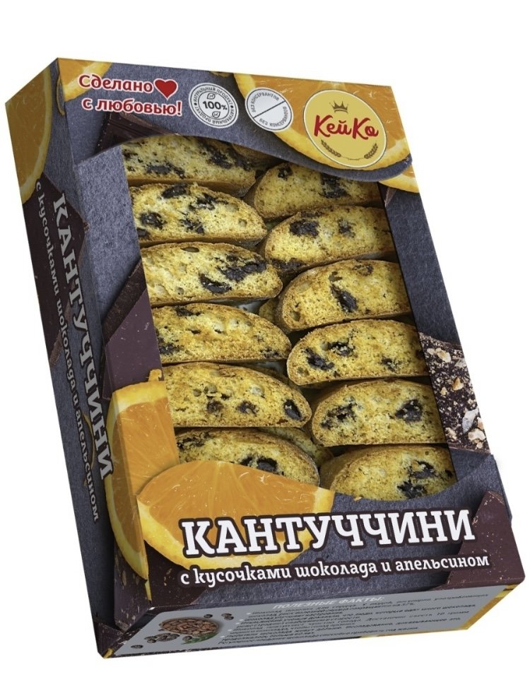  Кей Ко Кантуччини с кусочками шоколада и апельсином, 200г   в Можге