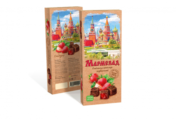 №2 Сладарт Мармелад Клубничный в темном шоколаде, 150г  в Можге