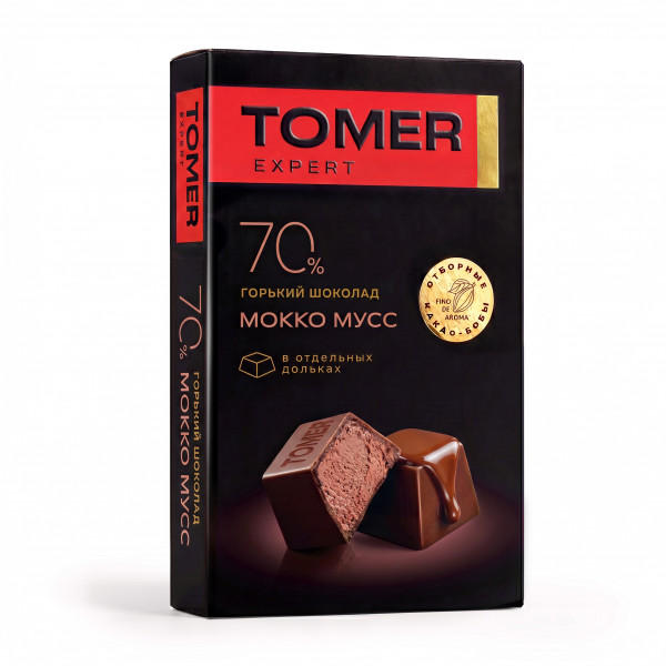 №1 Фабрика Томер  Горький шоколад с начинкой МОККО МУСС, 110г в Можге